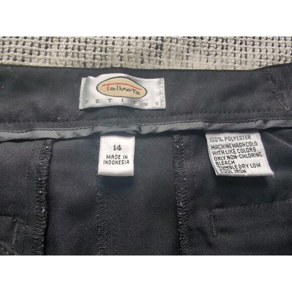 Talbots Petite 14 Black Everyday Relaxed Fit Straight Leg High Waisted Workwear - Picture 4 of 8